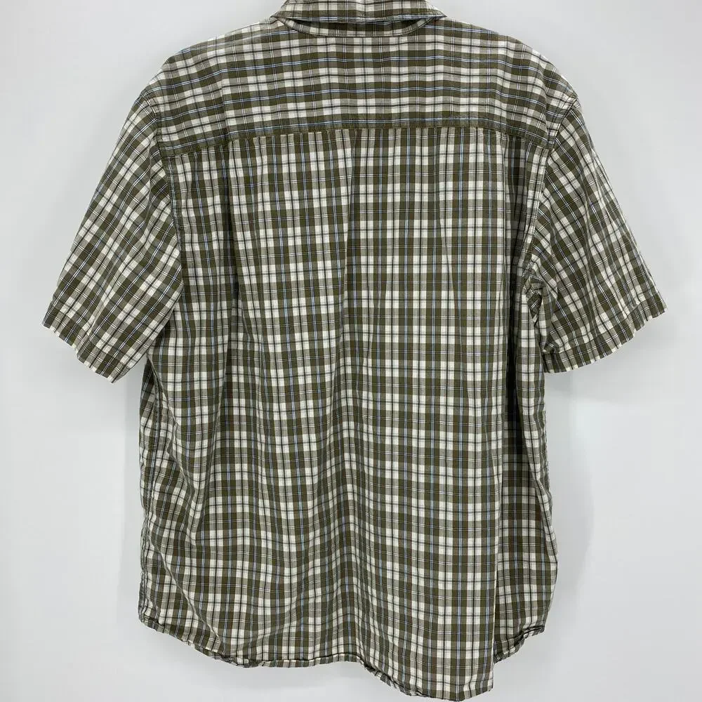 CARHARTT Mens Shirt Size XL Plaid Relaxed Fit Button-Up Short Sleeve Cotton Top